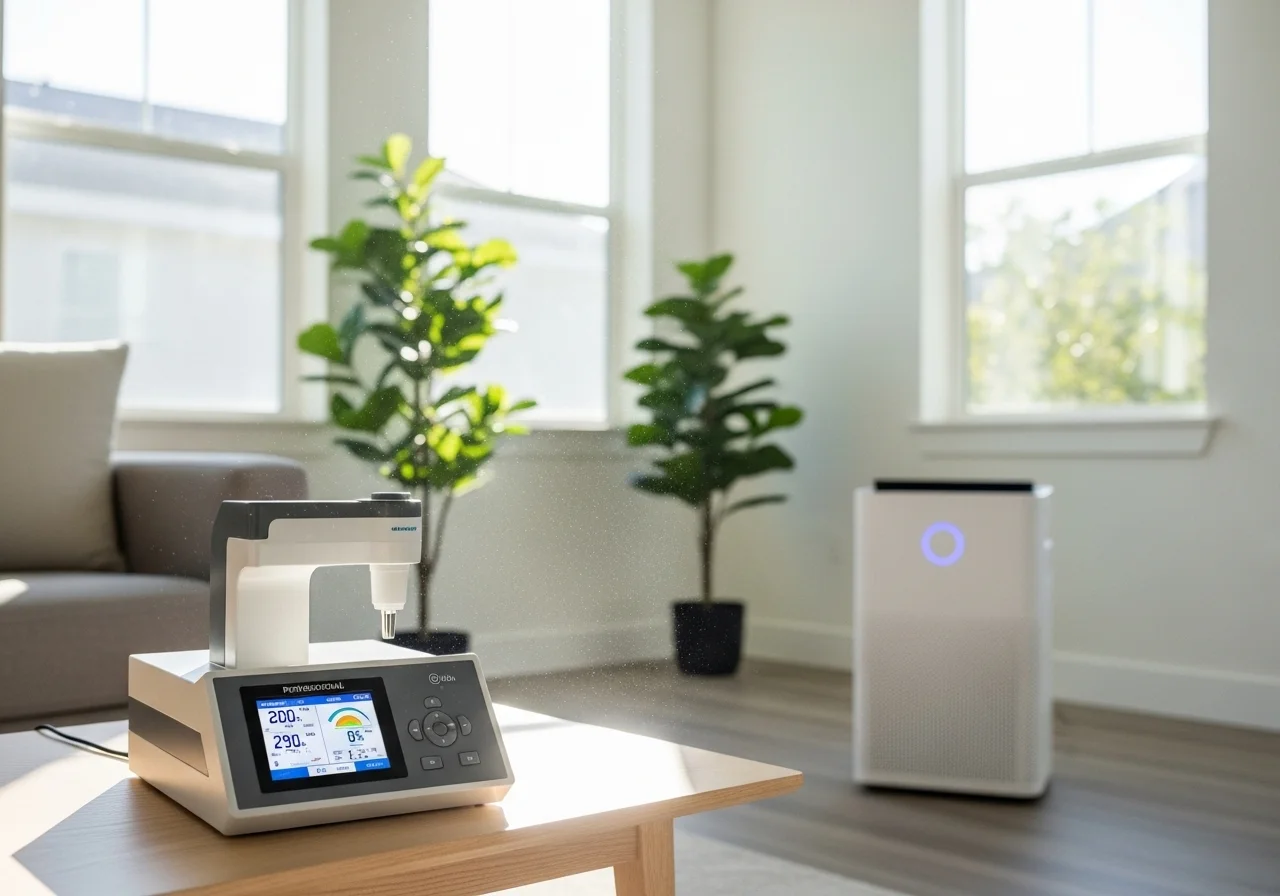 Indoor air quality testing and purification system installation in a San Jose residence